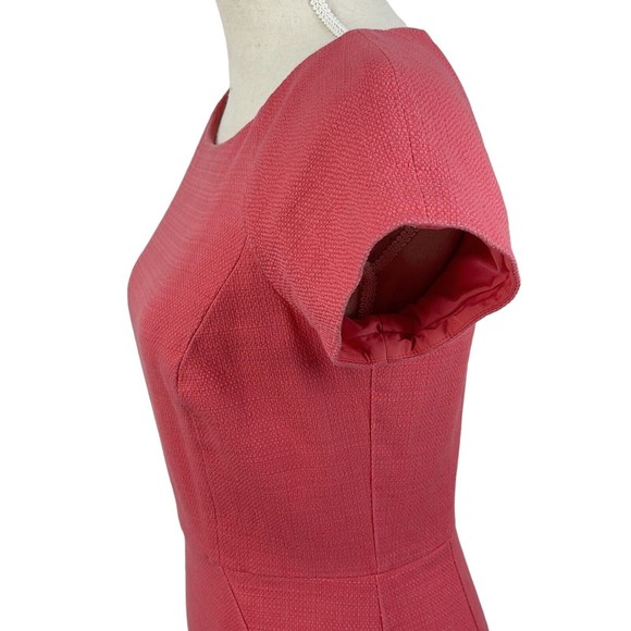 J Crew Coral Pink Short Sleeve Structured Sheath Suit Career Dress Womens 4 - Picture 10 of 13